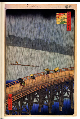 hiroshige sudden shower over shin-ohashi bridge workart classic
